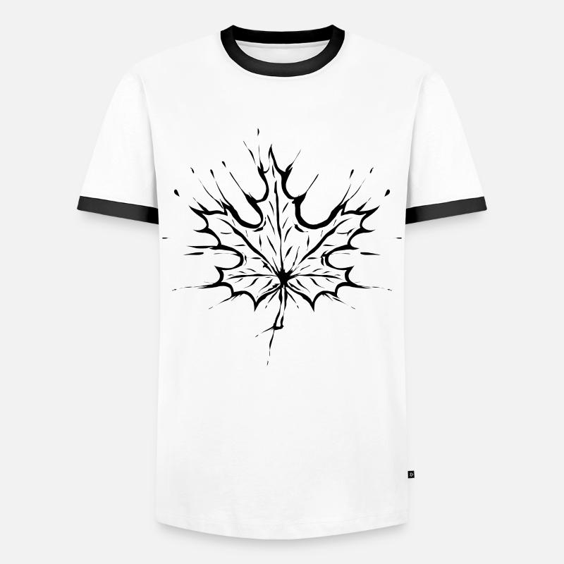 Maple Leaf - Men's Ringer Shirt - white/black