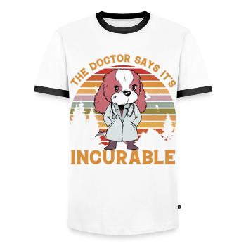 The Doctor says it's incurable - Men's Ringer Shirt - white/black - Front - AI Model Female 172 light (172cm) & AI Model Male 178 dark (178cm)