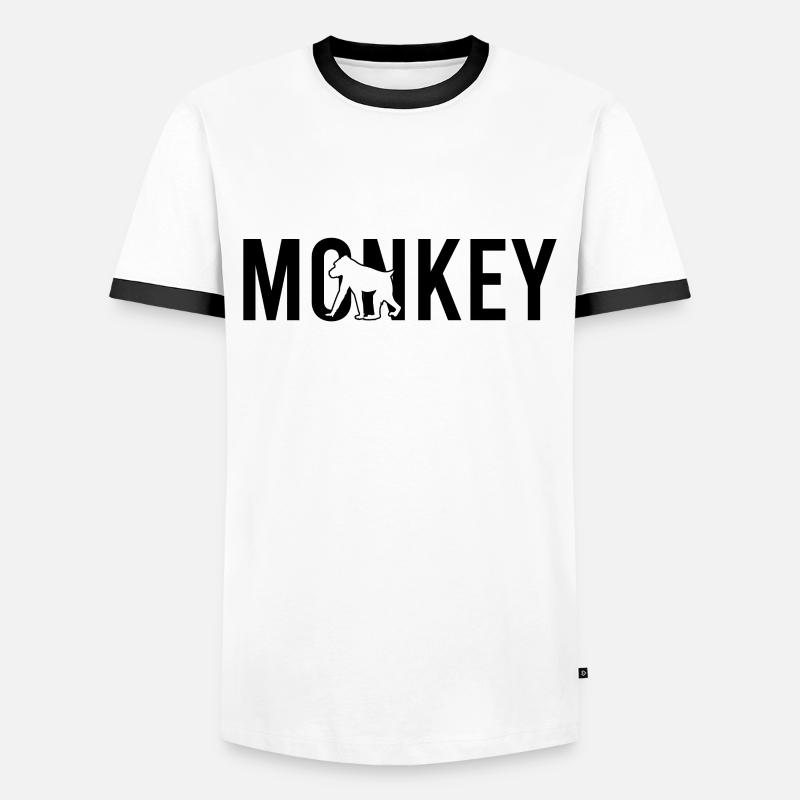 Monkey monkey - Men's Ringer Shirt - white/black