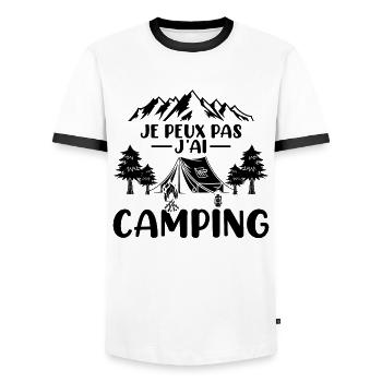 Je Peux Pas J'ai Camping Vacances Cadeau Camper - T-shirt contrasté Homme - blanc/noir - Devant - AI Model Female 172 light (172cm) & AI Model Male 178 dark (178cm)