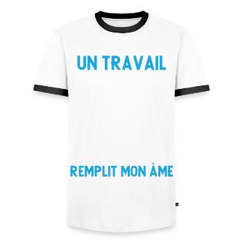 Motard idée cadeau Passion moto humour citations - T-shirt contrasté Homme - blanc/noir - Devant - AI Model Female 172 light (172cm) & AI Model Male 178 dark (178cm)