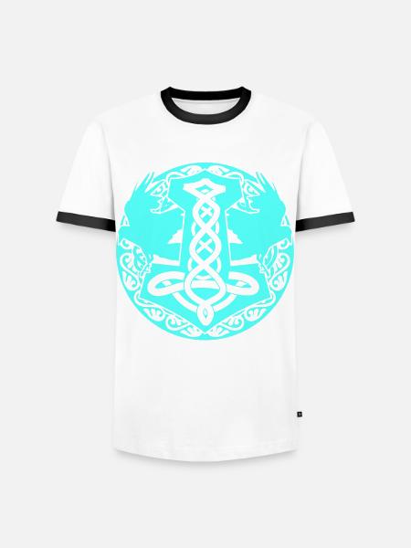Ravens Viking Crows Jewelry Raven - Men's Ringer Shirt - white/black