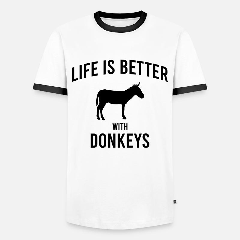 Esel Spruch - Männer Kontrast-T-Shirt - Weiß/Schwarz