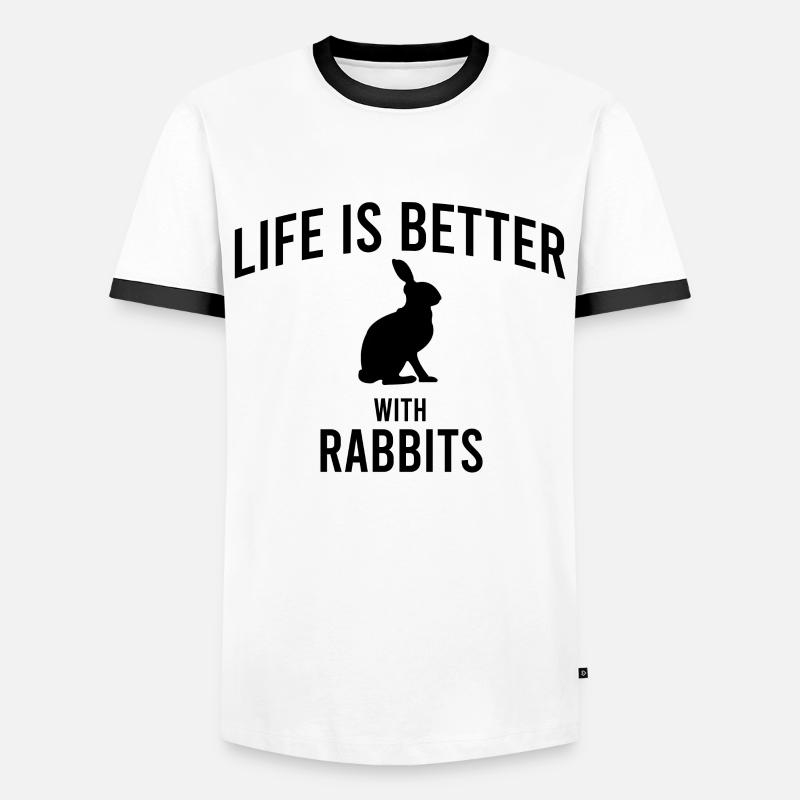 Rabbit Saying - Men's Ringer Shirt - white/black
