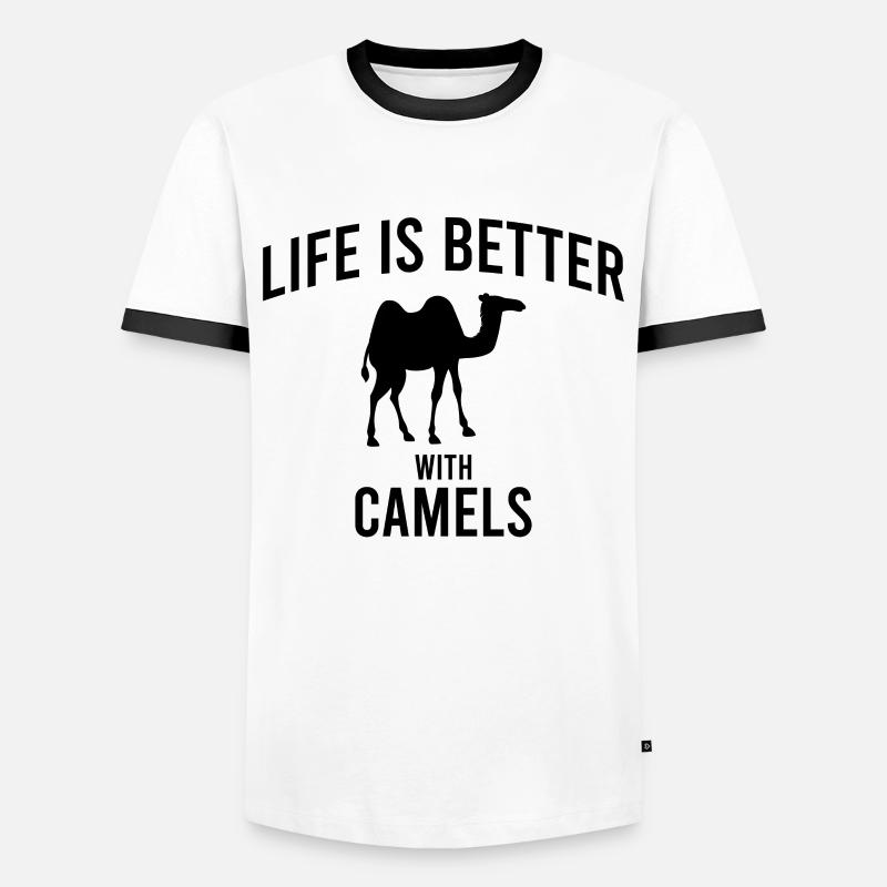 Camel Kamel Spruch - Männer Kontrast-T-Shirt - Weiß/Schwarz