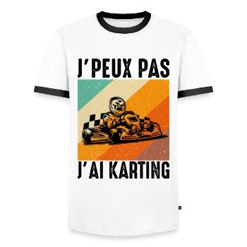 Ich kann nicht Karting haben - Männer Kontrast-T-Shirt - Weiß/Schwarz - Vorne - AI Model Female 172 light (172cm) & AI Model Male 178 dark (178cm)