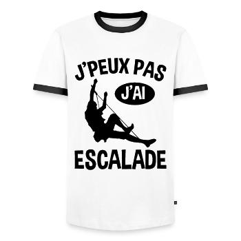 Je Peux Pas J'ai Escalade - T-shirt contrasté Homme - blanc/noir - Devant - AI Model Female 172 light (172cm) & AI Model Male 178 dark (178cm)