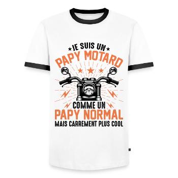 Ich bin ein sehr cooler Biker-Opa - Männer Kontrast-T-Shirt - Weiß/Schwarz - Vorne - AI Model Female 172 light (172cm) & AI Model Male 178 dark (178cm)