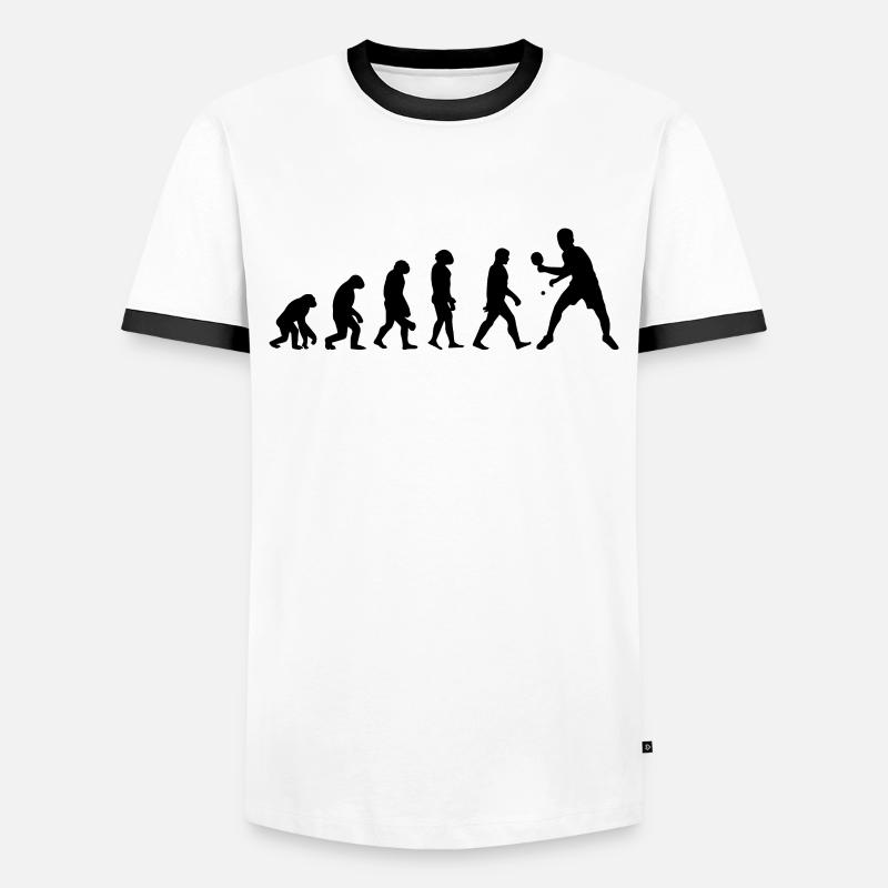 Evolution of Ping Pong - Men's Ringer Shirt - white/black
