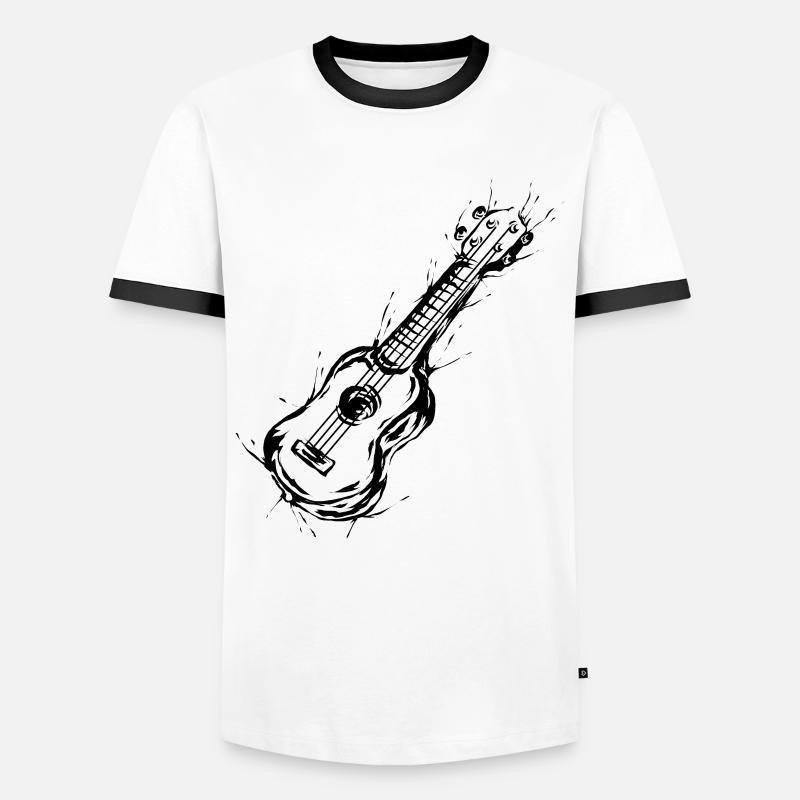 Ukulele - Men's Ringer Shirt - white/black