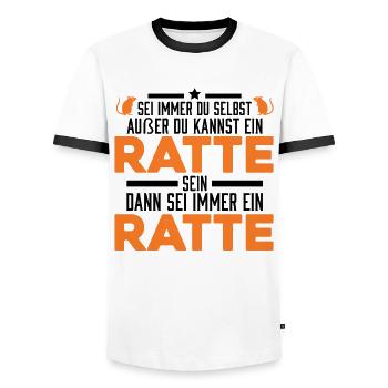 Sei immer du selbst Außer du kannst ein Ratte - Männer Kontrast-T-Shirt - Weiß/Schwarz - Vorne - AI Model Female 172 light (172cm) & AI Model Male 178 dark (178cm)