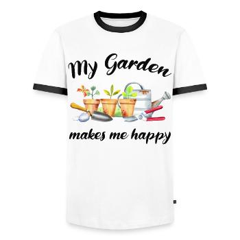 Garden Saying Gardener Hobby Gardener Gift Idea - Men's Ringer Shirt - white/black - Front - AI Model Female 172 light (172cm) & AI Model Male 178 dark (178cm)