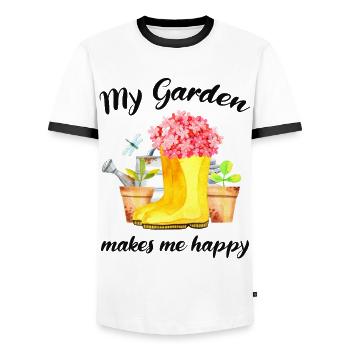 Garden Saying Gardener Hobby Gardener Gift Idea - Men's Ringer Shirt - white/black - Front - AI Model Female 172 light (172cm) & AI Model Male 178 dark (178cm)