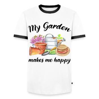 Garten Spruch Gärtner Hobbygärtner Geschenkidee - Männer Kontrast-T-Shirt - Weiß/Schwarz - Vorne - AI Model Female 172 light (172cm) & AI Model Male 178 dark (178cm)