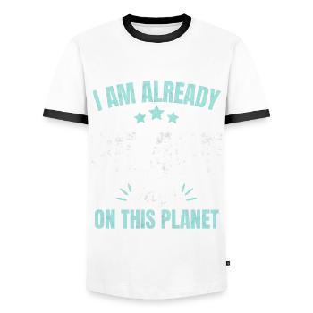 Already 35405 Days On This Planet 97th Birthday - Men's Ringer Shirt - white/black - Front - AI Model Female 172 light (172cm) & AI Model Male 178 dark (178cm)