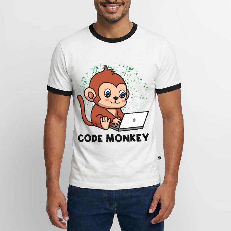 Code Monkey Programming Coder Computer Geek Develo Männer Kontrast-T-Shirt