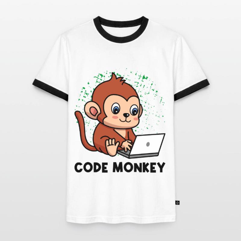 Code Monkey Programming Coder Computer Geek Develo Männer Kontrast-T-Shirt