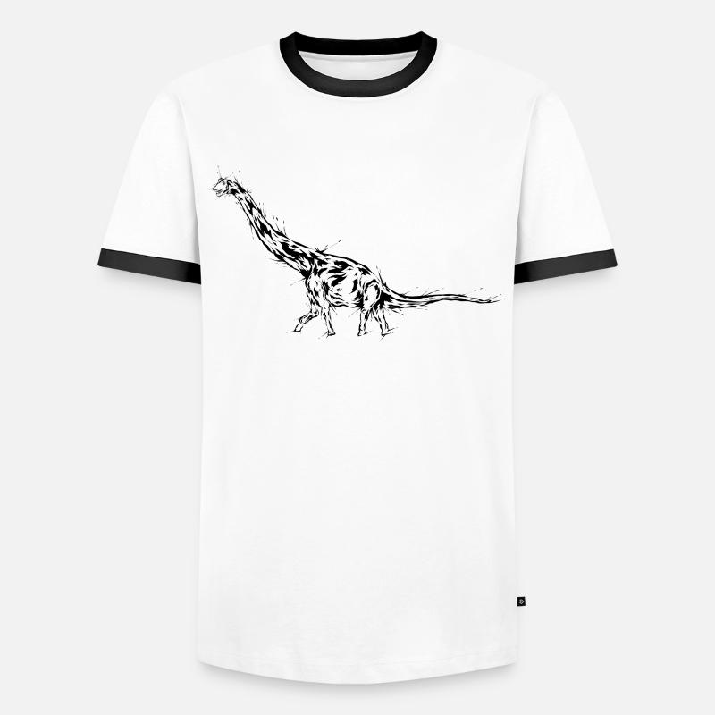 Brachiosaurus Dinosaurier - Männer Kontrast-T-Shirt - Weiß/Schwarz