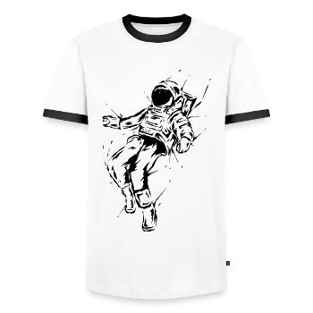 Astronaut - Men's Ringer Shirt - white/black - Front - AI Model Female 172 light (172cm) & AI Model Male 178 dark (178cm)