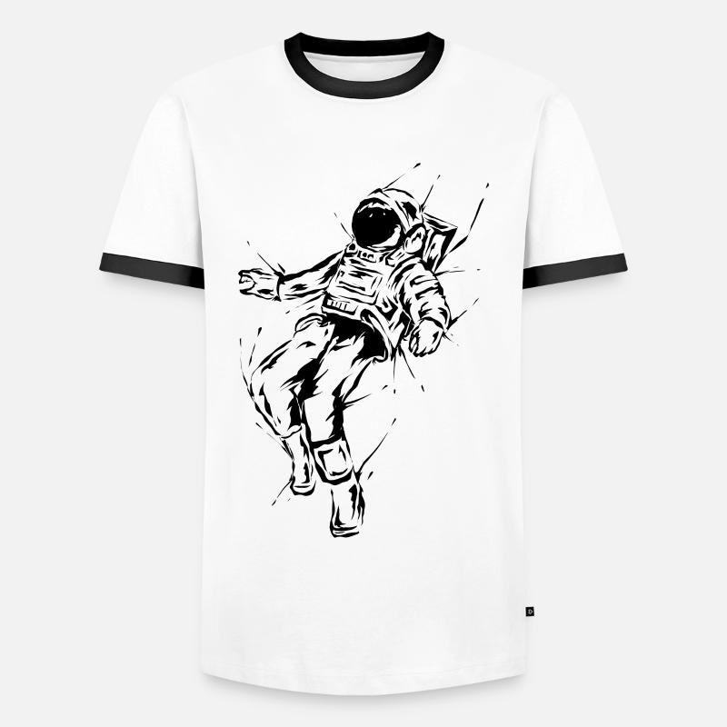 Astronaut - Männer Kontrast-T-Shirt - Weiß/Schwarz