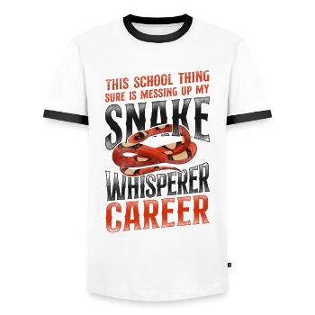 Serpent Serpent Vintage Cette École - T-shirt contrasté Homme - blanc/noir - Devant - AI Model Female 172 light (172cm) & AI Model Male 178 dark (178cm)