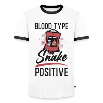 Snake Serpent Blood Type Snake - Männer Kontrast-T-Shirt - Weiß/Schwarz - Vorne - AI Model Female 172 light (172cm) & AI Model Male 178 dark (178cm)