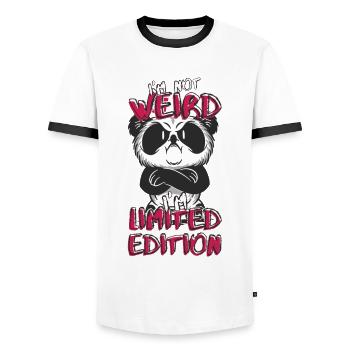 Annoyed Cartoon Panda - Édition Limitée - Dicton - T-shirt contrasté Homme - blanc/noir - Devant - AI Model Female 172 light (172cm) & AI Model Male 178 dark (178cm)