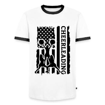 Cheerleading Cheerleader Gift - Men's Ringer Shirt - white/black - Front - AI Model Female 172 light (172cm) & AI Model Male 178 dark (178cm)