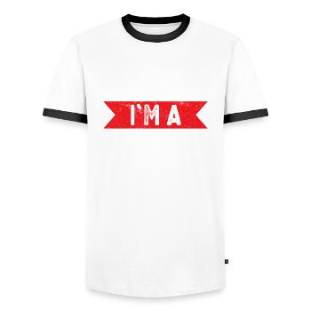 Trust Me I'm A Plumber - Men's Ringer Shirt - white/black - Front - AI Model Female 172 light (172cm) & AI Model Male 178 dark (178cm)