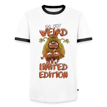 Monster Avocado Hunts Tomato - Édition Limitée - T-shirt contrasté Homme - blanc/noir - Devant - AI Model Female 172 light (172cm) & AI Model Male 178 dark (178cm)