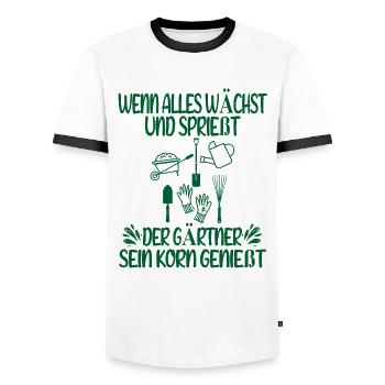 Gärtner Spruch Garten Humor Geschenkidee - Männer Kontrast-T-Shirt - Weiß/Schwarz - Vorne - AI Model Female 172 light (172cm) & AI Model Male 178 dark (178cm)