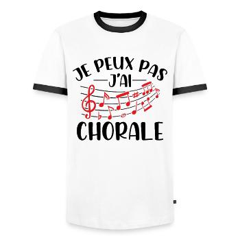 Je Peux Pas J'ai Chorale - T-shirt contrasté Homme - blanc/noir - Devant - AI Model Female 172 light (172cm) & AI Model Male 178 dark (178cm)