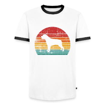 Rottweiler dog lover Retro vintage Gift idea - Männer Kontrast-T-Shirt - Weiß/Schwarz - Vorne - AI Model Female 172 light (172cm) & AI Model Male 178 dark (178cm)