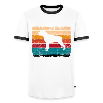 Rottweiler dog lover Retro vintage Gift idea - Männer Kontrast-T-Shirt - Weiß/Schwarz - Vorne - AI Model Female 172 light (172cm) & AI Model Male 178 dark (178cm)