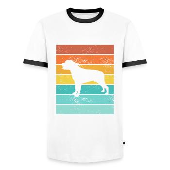 Rottweiler dog lover Retro vintage Gift idea - Männer Kontrast-T-Shirt - Weiß/Schwarz - Vorne - AI Model Female 172 light (172cm) & AI Model Male 178 dark (178cm)