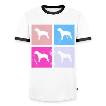 Rottweiler dog lover Retro vintage Gift idea - Männer Kontrast-T-Shirt - Weiß/Schwarz - Vorne - AI Model Female 172 light (172cm) & AI Model Male 178 dark (178cm)
