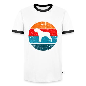 Rottweiler dog lover Retro vintage Gift idea - Männer Kontrast-T-Shirt - Weiß/Schwarz - Vorne - AI Model Female 172 light (172cm) & AI Model Male 178 dark (178cm)
