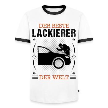 Fahrzeuglackierer Beruf Lackierer Geschenk - Männer Kontrast-T-Shirt - Weiß/Schwarz - Vorne - AI Model Female 172 light (172cm) & AI Model Male 178 dark (178cm)
