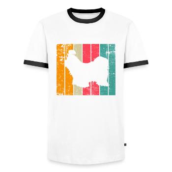 Shih Tzu dog lover Retro vintage Gift idea - Men's Ringer Shirt - white/black - Front - AI Model Female 172 light (172cm) & AI Model Male 178 dark (178cm)