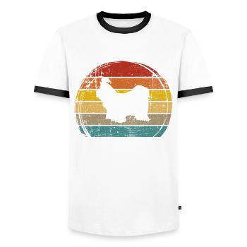 Shih Tzu amoureux des chiens Retro vintage Idée cadeau - T-shirt contrasté Homme - blanc/noir - Devant - AI Model Female 172 light (172cm) & AI Model Male 178 dark (178cm)