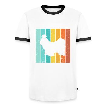 Shih Tzu dog lover Retro vintage Gift idea - Men's Ringer Shirt - white/black - Front - AI Model Female 172 light (172cm) & AI Model Male 178 dark (178cm)
