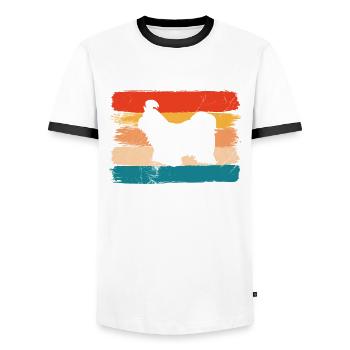 Shih Tzu dog lover Retro vintage Gift idea - Men's Ringer Shirt - white/black - Front - AI Model Female 172 light (172cm) & AI Model Male 178 dark (178cm)