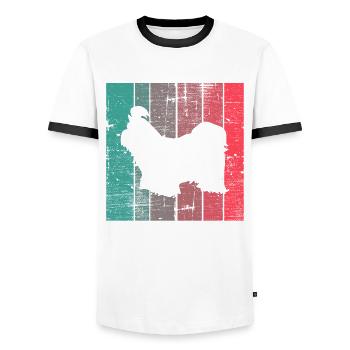 Shih Tzu dog lover Retro vintage Gift idea - Men's Ringer Shirt - white/black - Front - AI Model Female 172 light (172cm) & AI Model Male 178 dark (178cm)