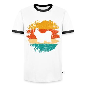 Shih Tzu dog lover Retro vintage Gift idea - Men's Ringer Shirt - white/black - Front - AI Model Female 172 light (172cm) & AI Model Male 178 dark (178cm)