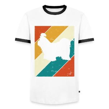 Shih Tzu dog lover Retro vintage Gift idea - Men's Ringer Shirt - white/black - Front - AI Model Female 172 light (172cm) & AI Model Male 178 dark (178cm)