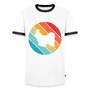 Shih Tzu amoureux des chiens Retro vintage Idée cadeau - T-shirt contrasté Homme - blanc/noir - Devant - AI Model Female 172 light (172cm) & AI Model Male 178 dark (178cm)