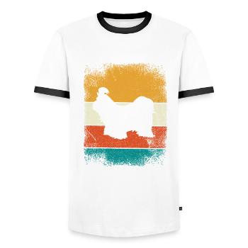 Shih Tzu dog lover Retro vintage Gift idea - Men's Ringer Shirt - white/black - Front - AI Model Female 172 light (172cm) & AI Model Male 178 dark (178cm)