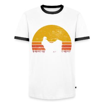 Shih Tzu amoureux des chiens Retro vintage Idée cadeau - T-shirt contrasté Homme - blanc/noir - Devant - AI Model Female 172 light (172cm) & AI Model Male 178 dark (178cm)