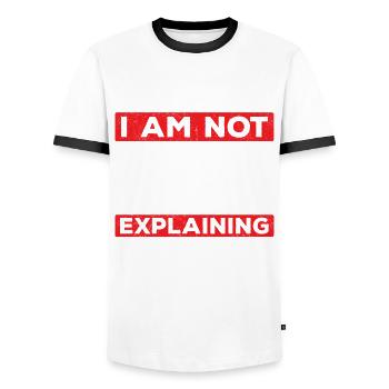 Diététicien Je ne discute pas - T-shirt contrasté Homme - blanc/noir - Devant - AI Model Female 172 light (172cm) & AI Model Male 178 dark (178cm)