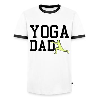 yoga dad - Männer Kontrast-T-Shirt - Weiß/Schwarz - Vorne - AI Model Female 172 light (172cm) & AI Model Male 178 dark (178cm)